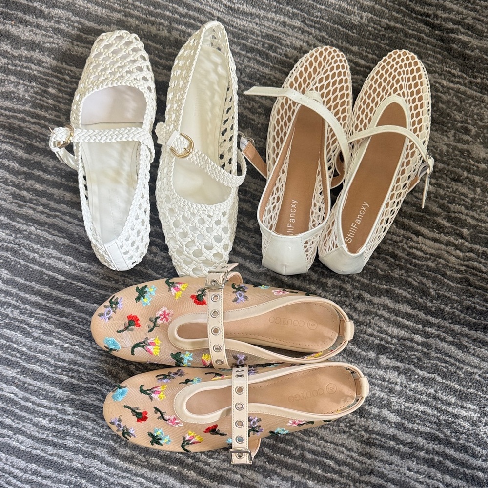 Stylish Women's White and Tan Shoes Collection